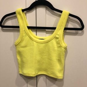 Signature8 neon yellow cropped tank